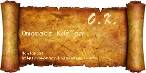 Omoracz Kósa névjegykártya